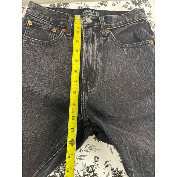 Abercrombie and Fitch Raw Hem High Rise Shorts Womens Size 24 Washed Black Urban - Picture 10 of 10